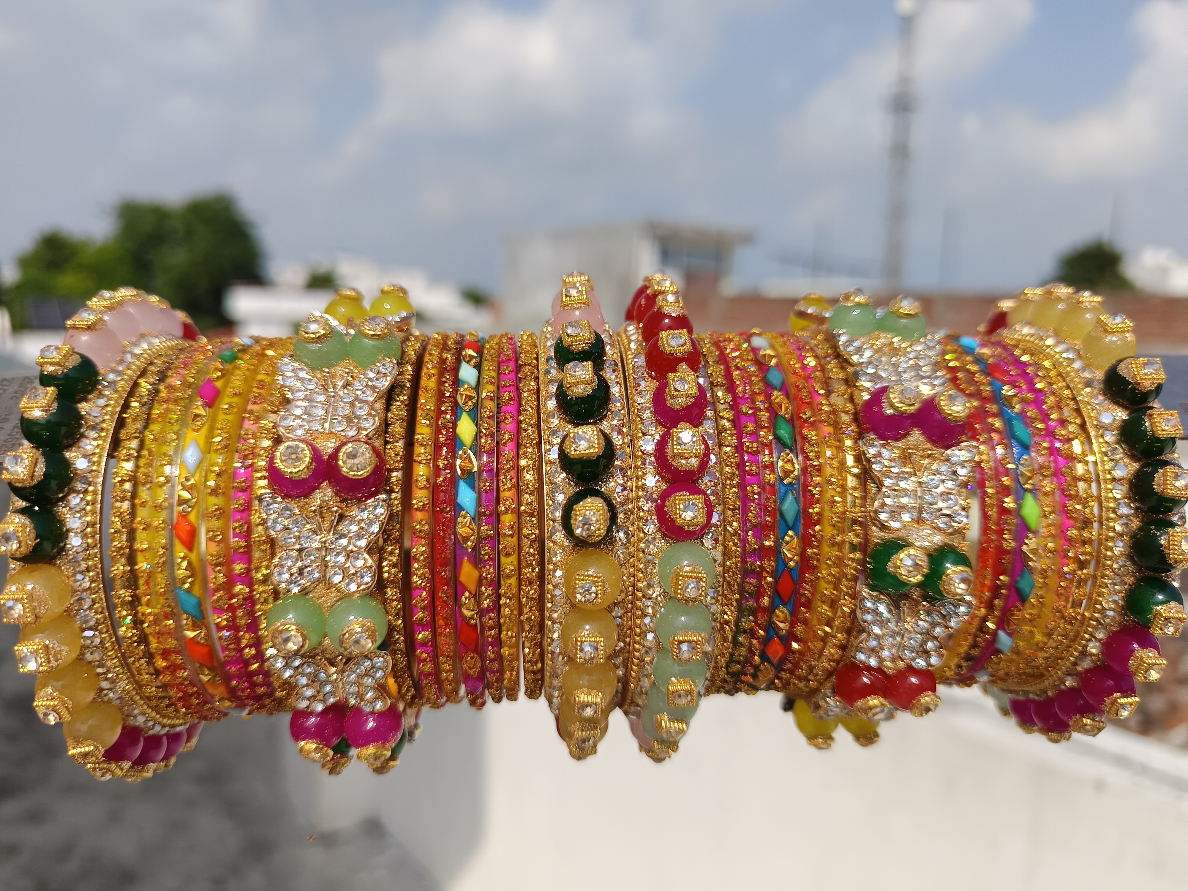 Regal Pearl & Kundan Bangle Set