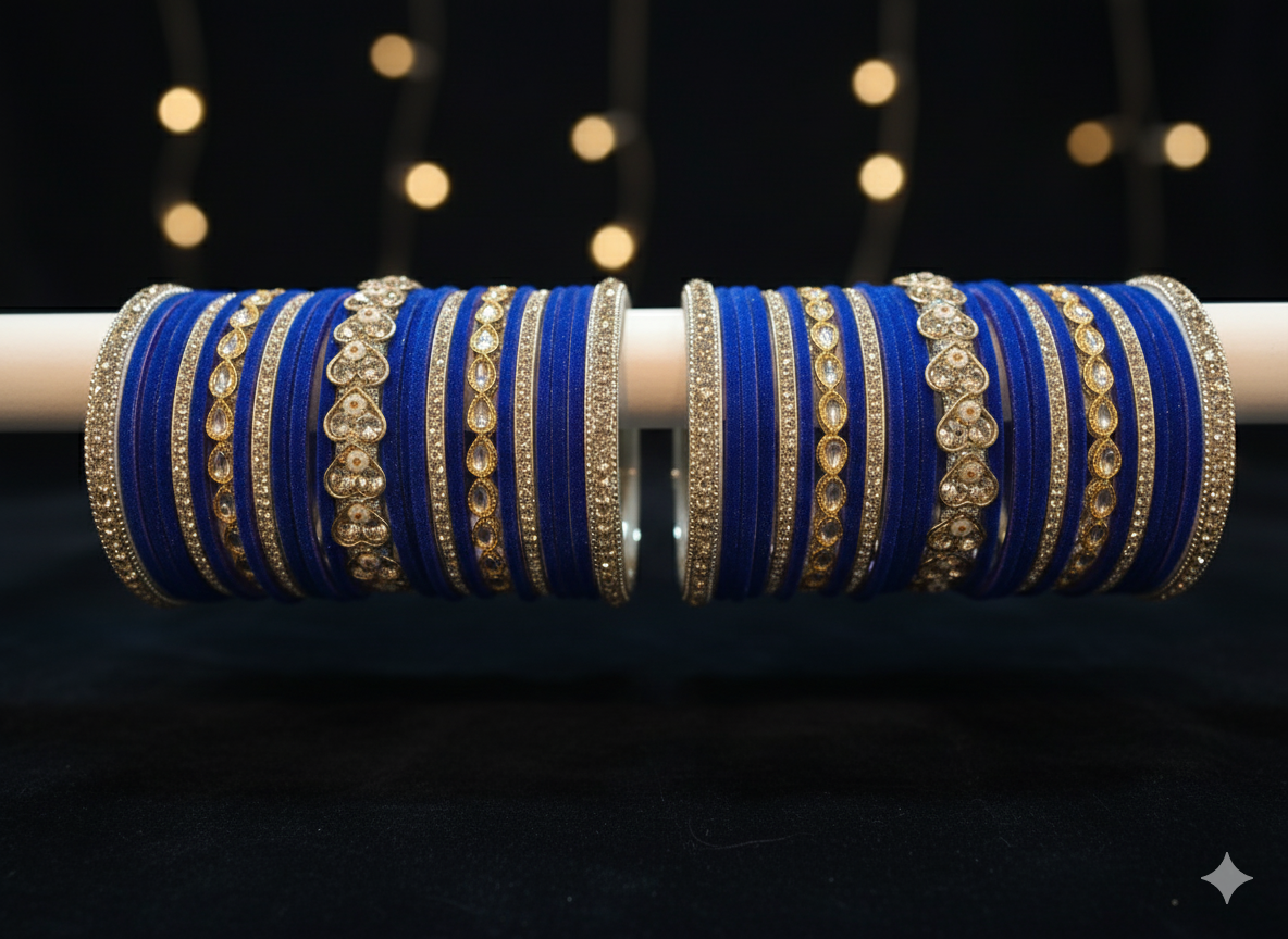 Royal Blue Sparkle Bangle Set