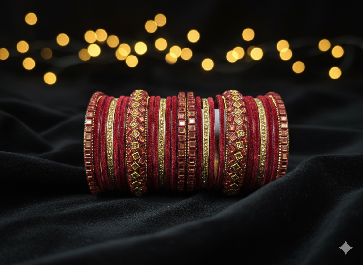 Blush Pink & Gold Kada Set