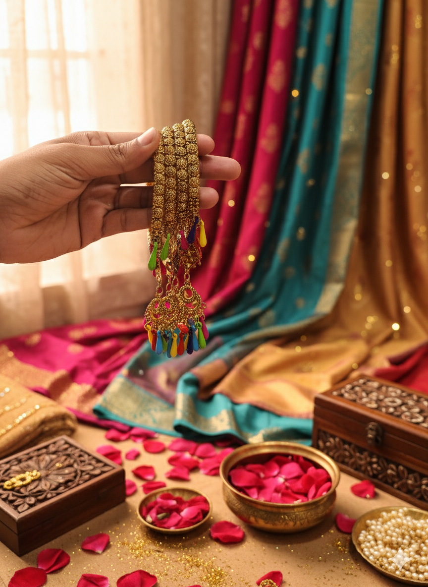 Antique-Finish Filigree Kada