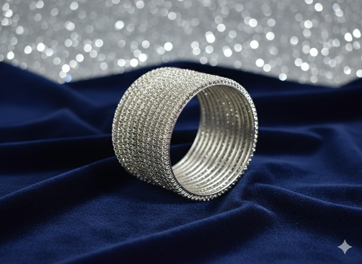 Enchanting Silver Aura Bangles