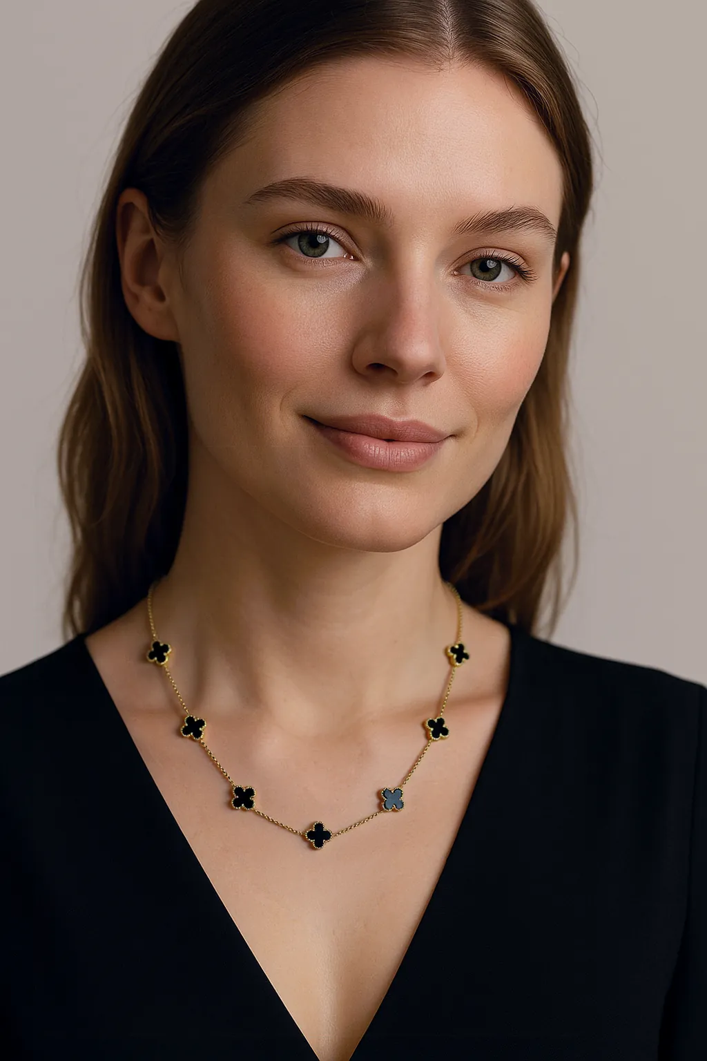 Elegant Gold Clover Necklace